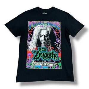 Rob Zombie Freaks on Parade Tour Concert 2024 Black Tshirt Sz M 100% Cotton